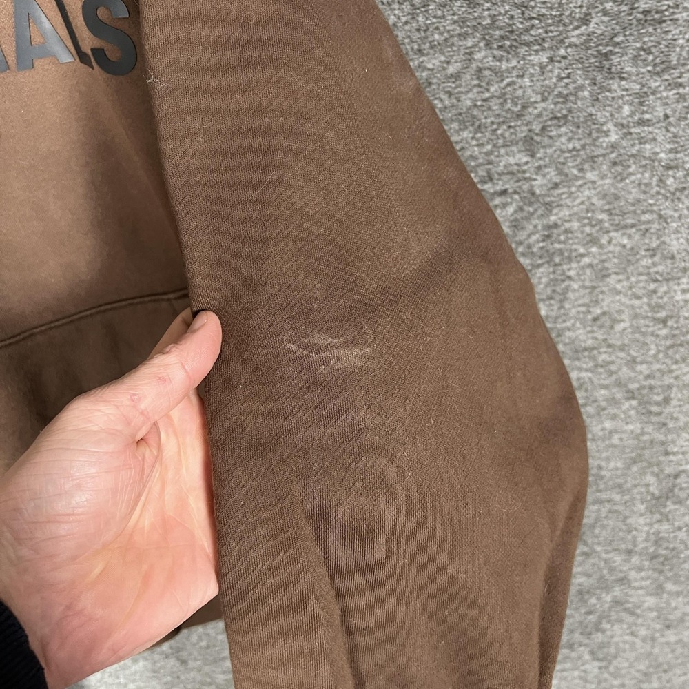 Fear Of God Essentials Hoodie Mens‎ Large Brown Fleece Kangaroo Pocket Pullover - Picture 2 of 15